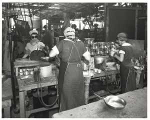 Women working on WearEver cookware at Alcoa's New Kensington Works, c. 1943 (from the Alcoa Photographs, MSP 282)